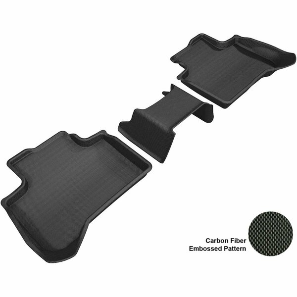 3D Maxpider Kagu Second Row Floor Mat for 2018 BMW X3 - Black L1BM09221509